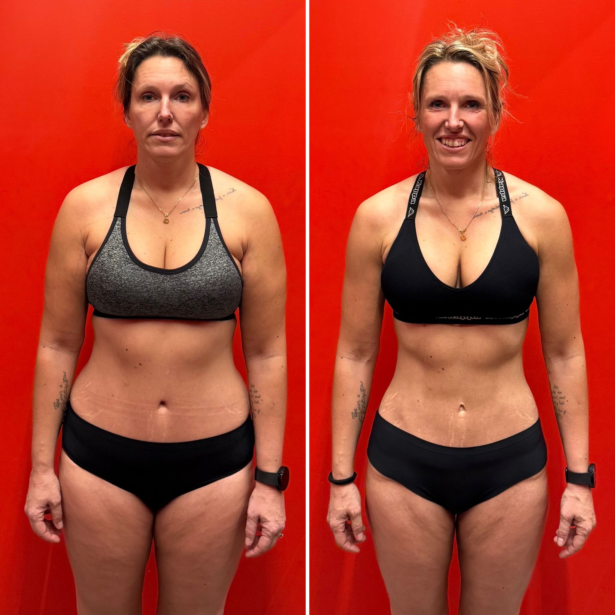 Transformatie Vicky - voor en na Strength House Bredene